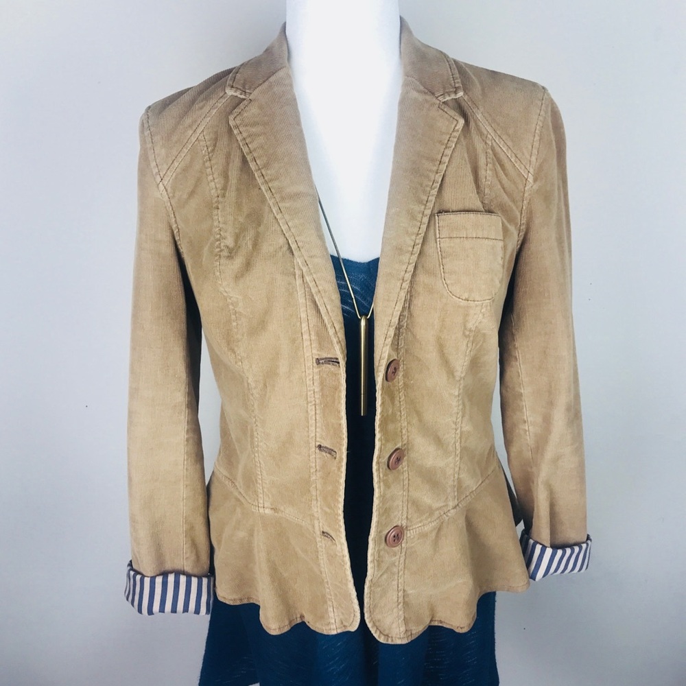 Anthropologie Pilcro Corduroy Peplum Jacket